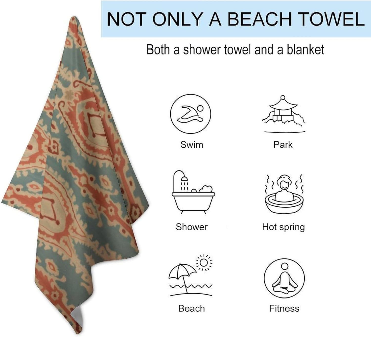 Fabric Pattern Beach Towels Ab - Ikat Woven Fabric review and price
